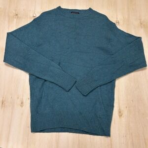 Pendleton Sweater Mens Large Blue Washable Wool Crewneck Tight Knit Pullover